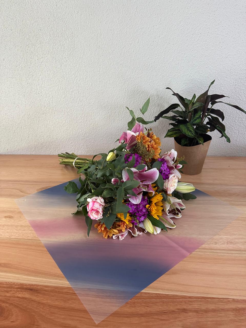 Zellophan-Blumenverpackung: Altrosa und Dunkelblau (20er-Pack)