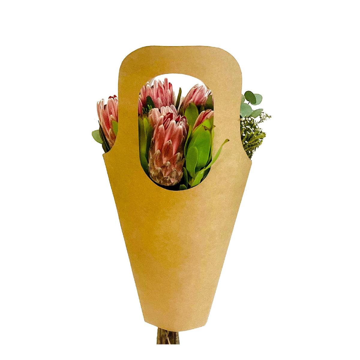 Blumenstrauß-Tragetasche 1 – einfaches Kraftpapier (20er-Pack)