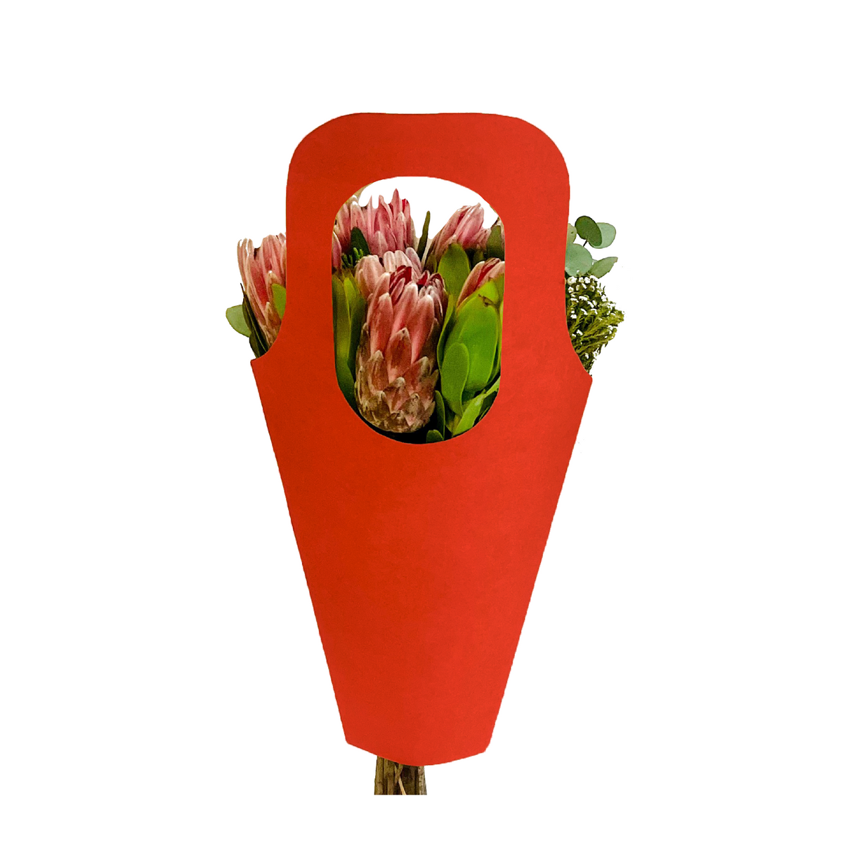 Blumenstrauß-Tragetasche 1 – schlichtes Rot (20er-Pack)