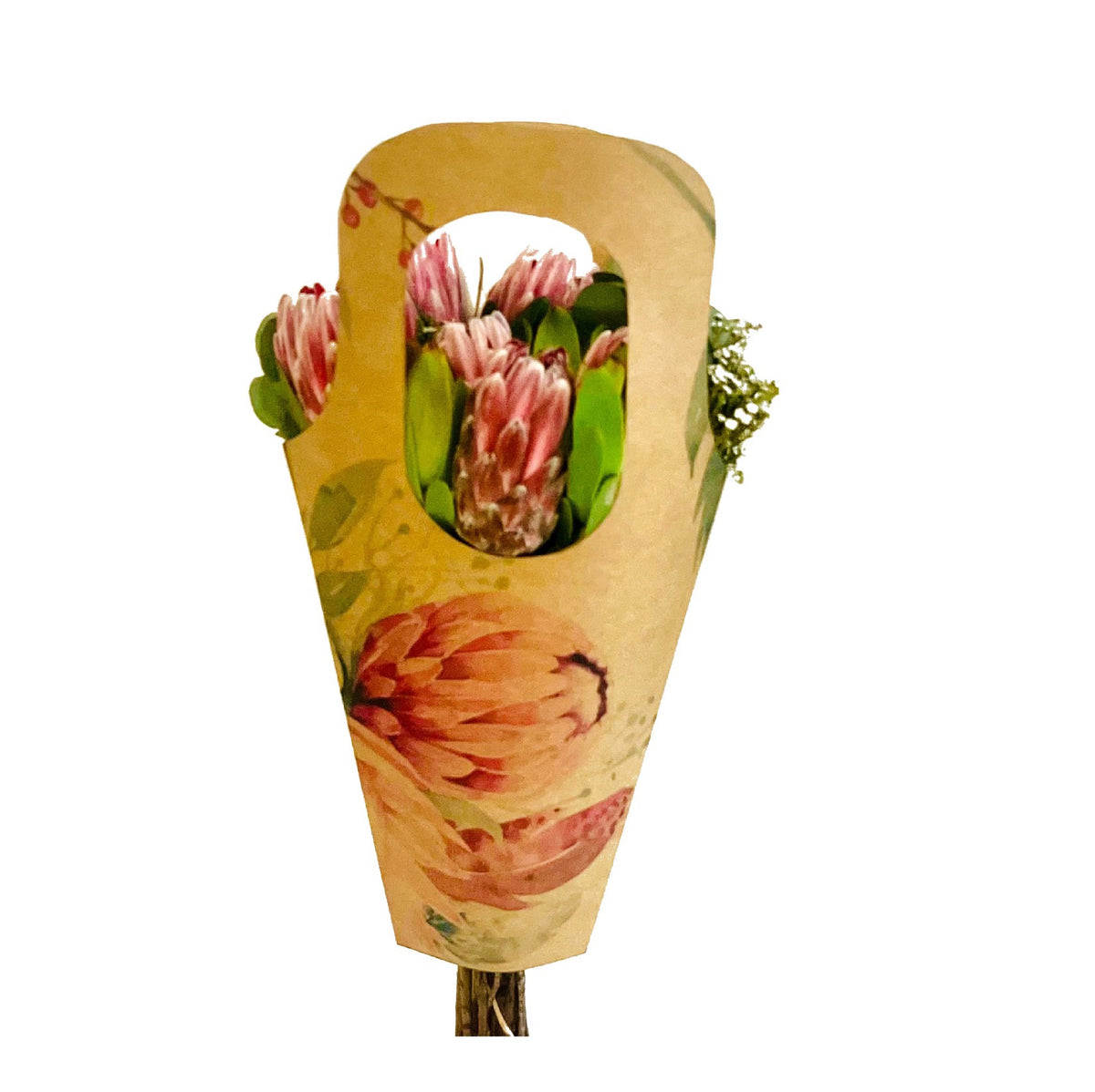 Blumenstrauß-Tragetasche 1 – Protea (20er-Pack)