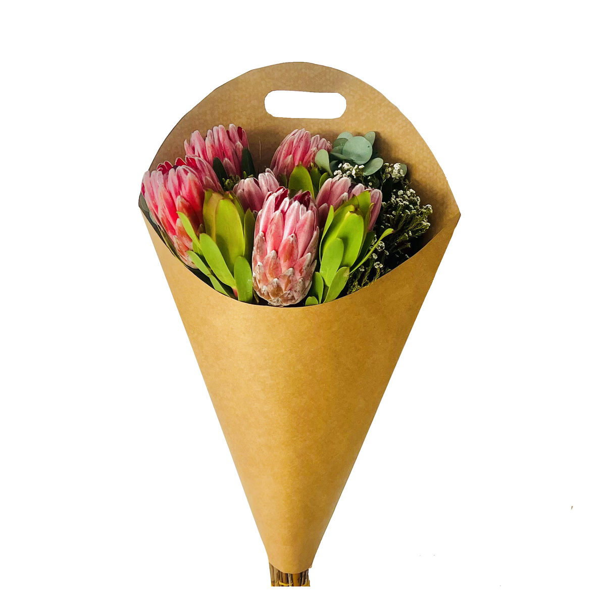 Blumenstrauß-Tragetasche 2 – einfaches Kraftpapier (20er-Pack)