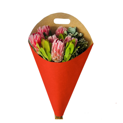 Blumenstrauß-Tragetasche 2 – schlichtes Rot (20er-Pack)