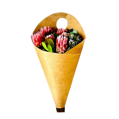 Blumenstrauß-Tragetasche 3 – einfaches Kraftpapier (20er-Pack)