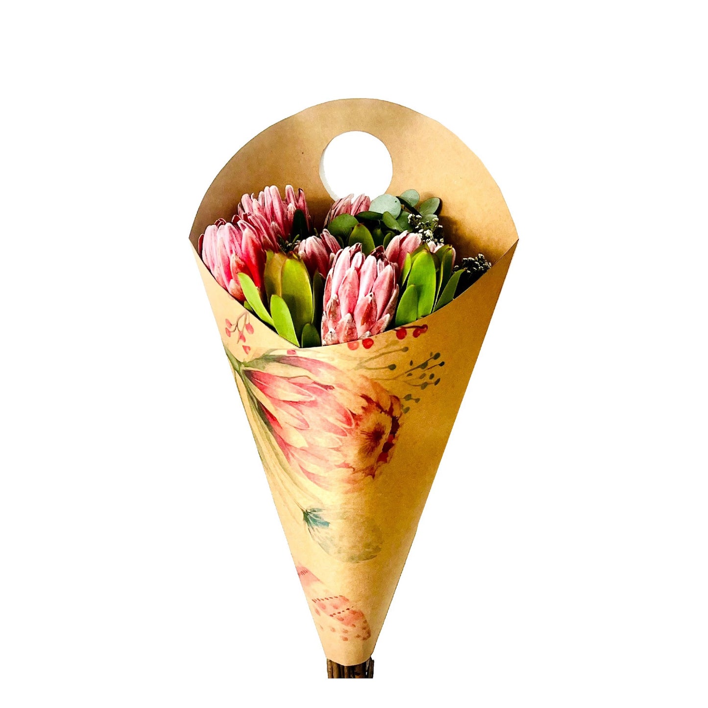 Blumenstrauß-Tragetasche 3 – Protea (20er-Pack)