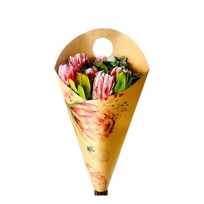 Blumenstrauß-Tragetasche 3 – Protea (20er-Pack)