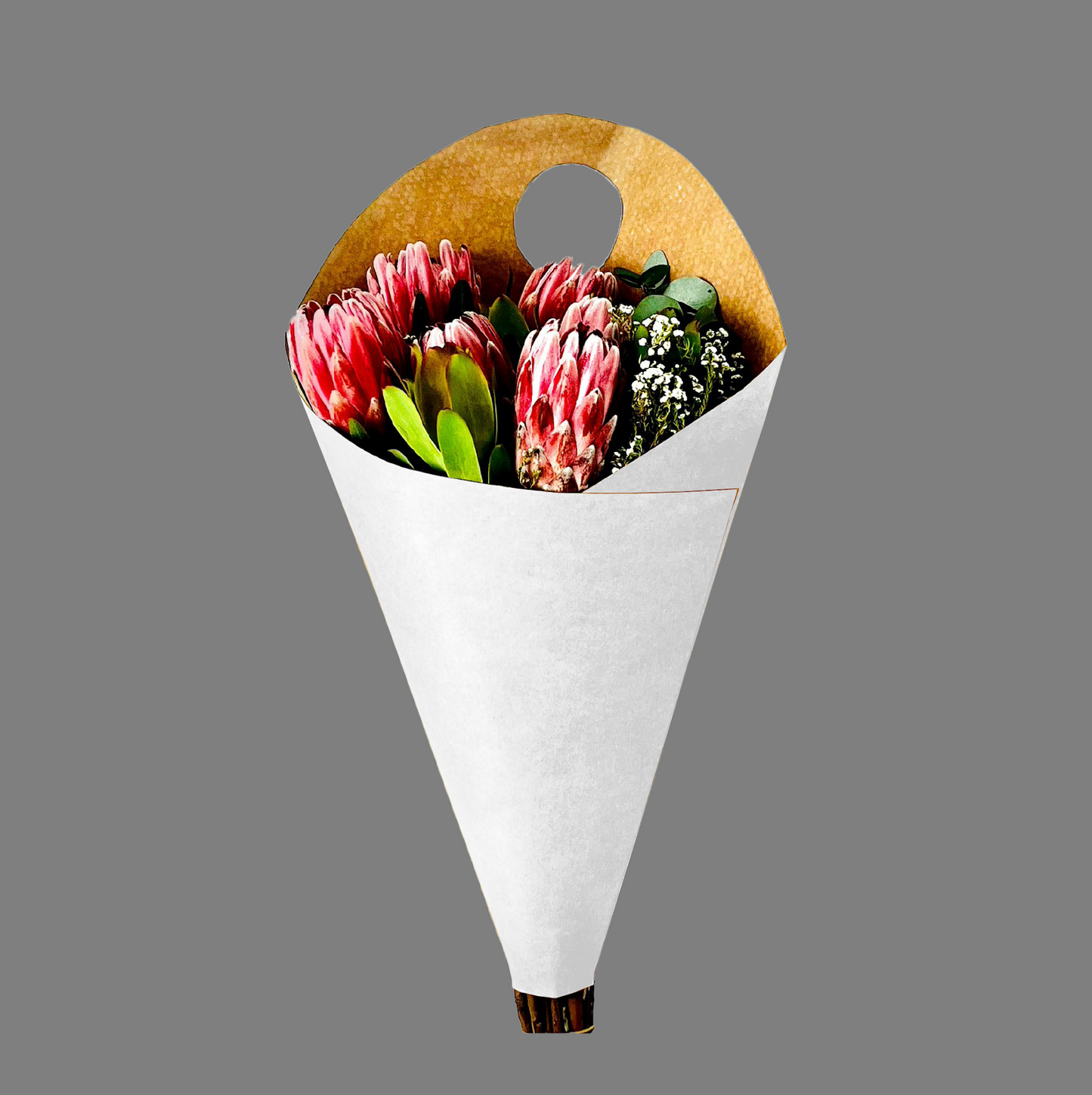 Sac de transport pour bouquets 3 - Blanc (lot de 20)