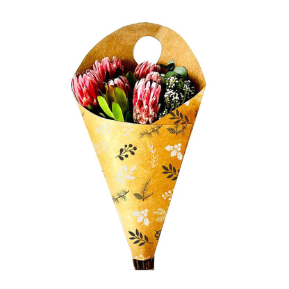 Sac de transport pour bouquet 3 - Pomme de pin N&amp;B (lot de 20)