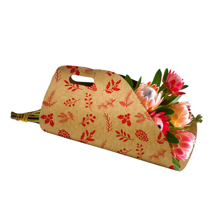 Tragetasche für Blumenstraußlieferung 1 – Tannenzapfenrot (20er-Pack)