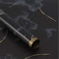 Zellophan-Blumenverpackung: Schwarz-Gold-Marmor (20er-Pack)
