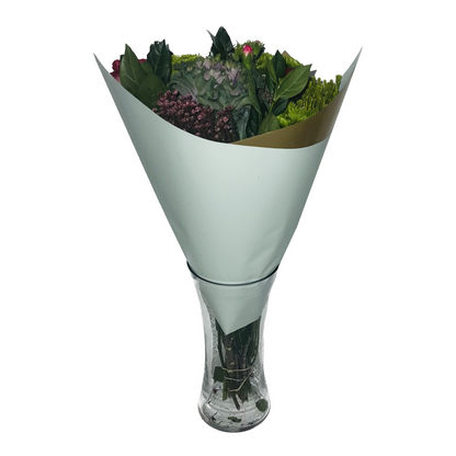 Zellophan-Blumenverpackung: Zweifarbiges Salbeigrün und Gold (20er-Packung)