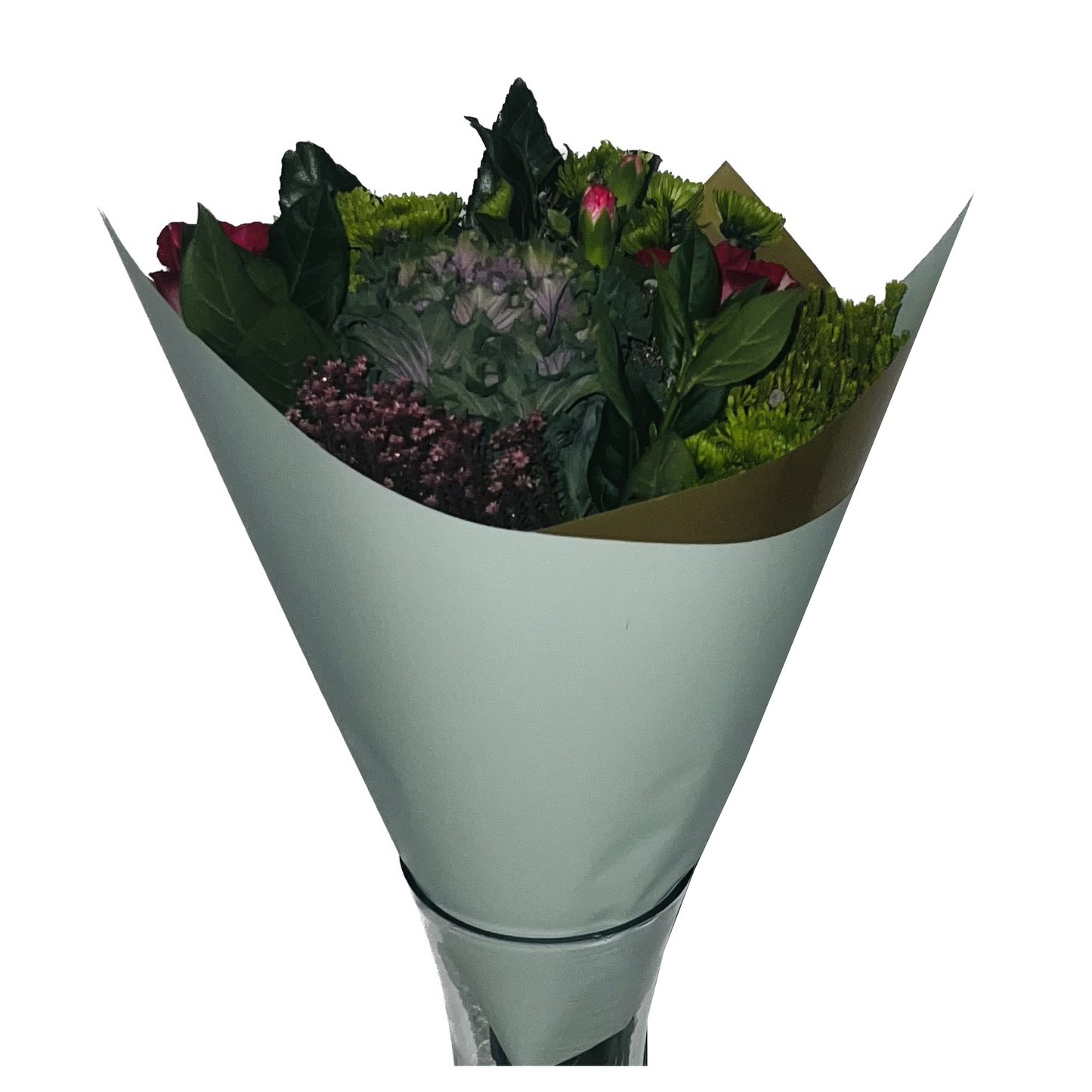 Zellophan-Blumenverpackung: Zweifarbiges Salbeigrün und Gold (20er-Packung)