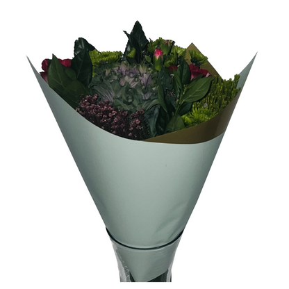 Zellophan-Blumenverpackung: Zweifarbiges Salbeigrün und Gold (20er-Packung)