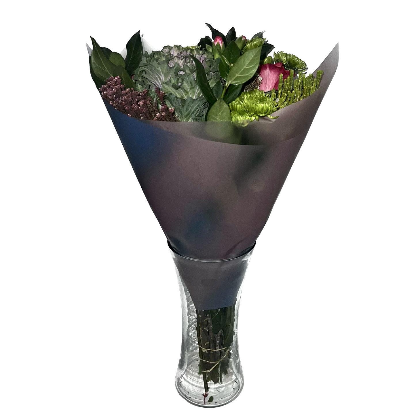 Zellophan-Blumenverpackung: Altrosa und Dunkelblau (20er-Pack)