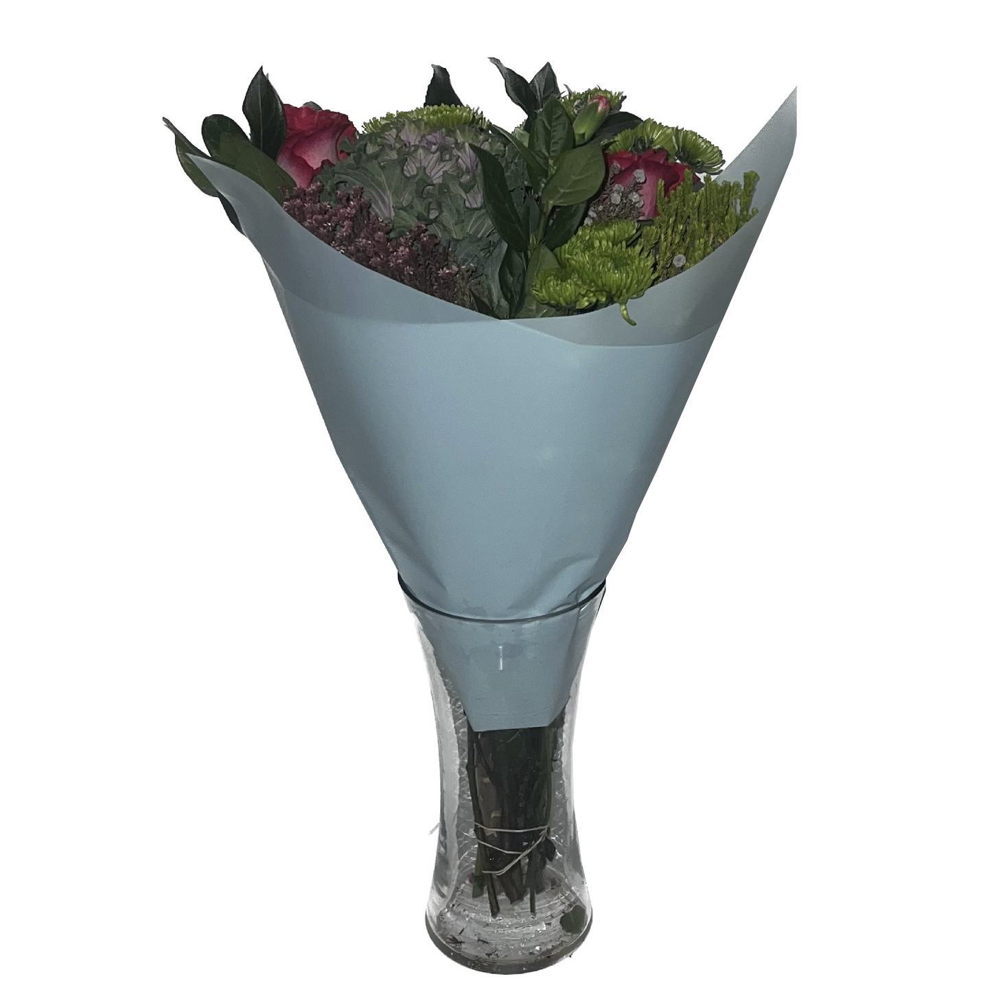 Cellophane Flower Wrap: Transparent Light Blue (Pack of 20)