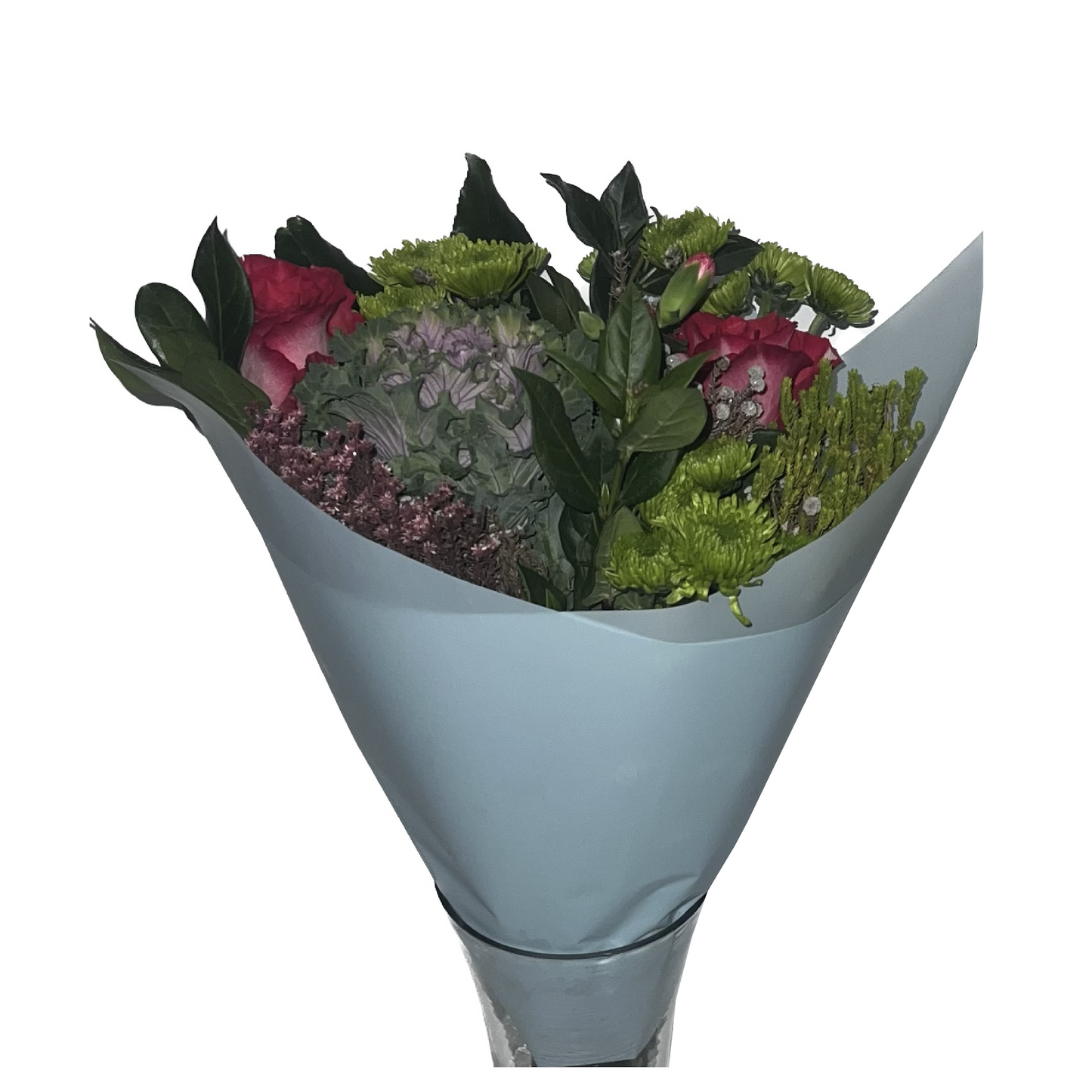 Cellophane Flower Wrap: Transparent Light Blue (Pack of 20)