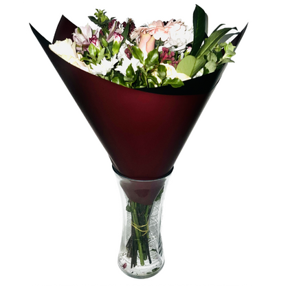 Zellophan-Blumenverpackung: Zweifarbig, Rotwein und Schwarz (20er-Packung)