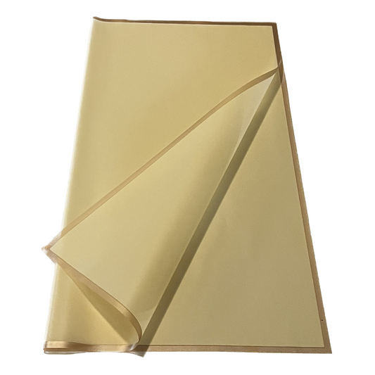 Cellophane Flower Wrap: Yellow With Gold Border (Pack of 20)