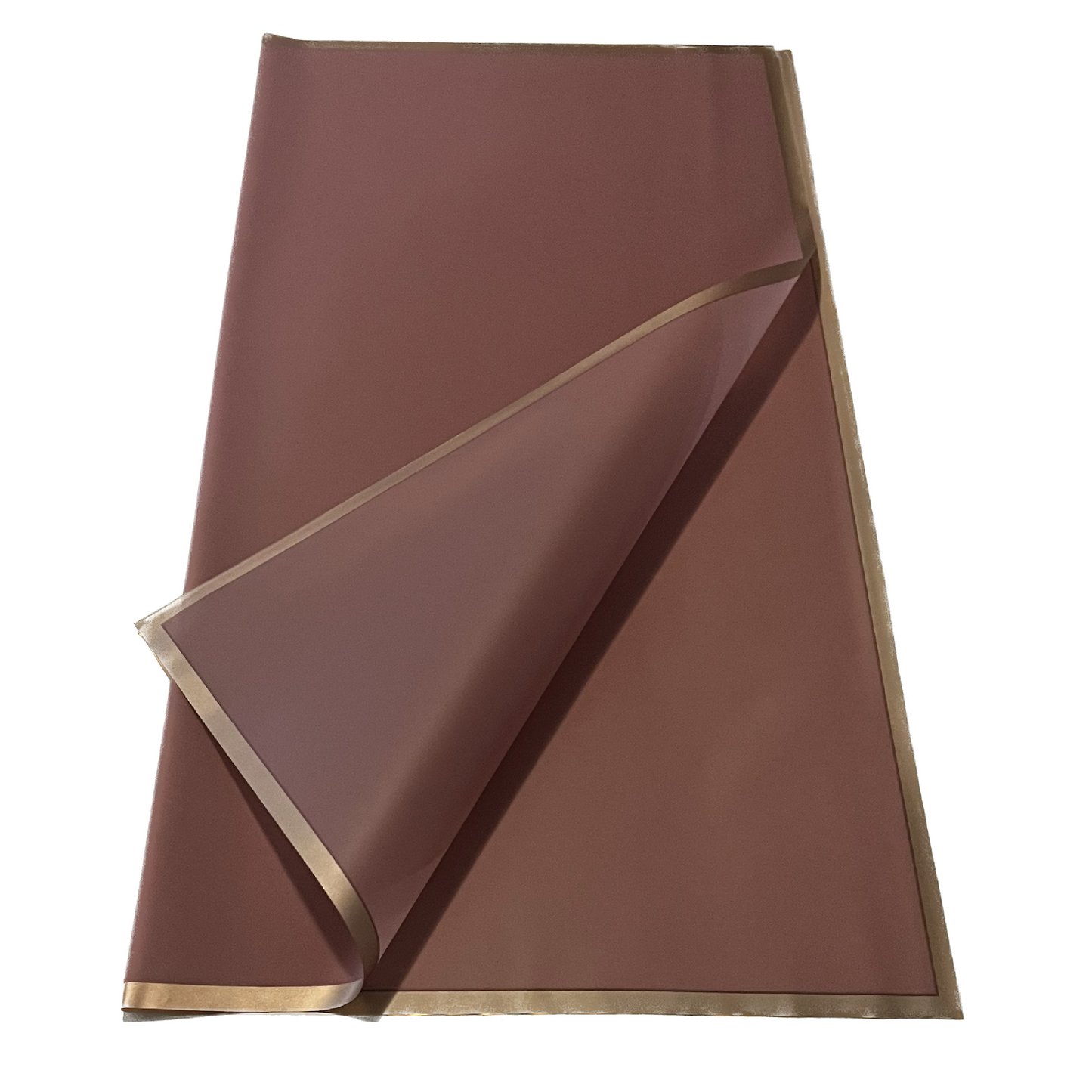 Cellophane Flower Wrap: Transparent Dusty Pink With Gold Border (Pack of 20)