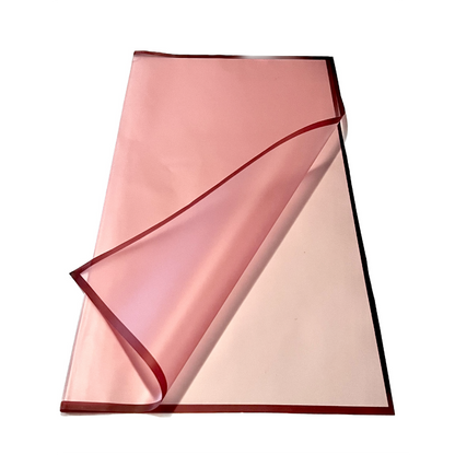 Cellophane Flower Wrap: Semi Transparent Red With Red Border (Pack of 20)