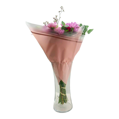 Zellophan-Blumenverpackung: Transparentes Rosa mit roségoldenem Rand (20er-Pack)