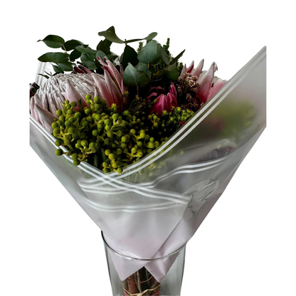 Cellophane Flower Wrap: Transparent Light Pink With White Border (Pack of 20)