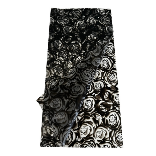 Cellophane Flower Wrap: Transparent Black Rose Print (Pack of 20)