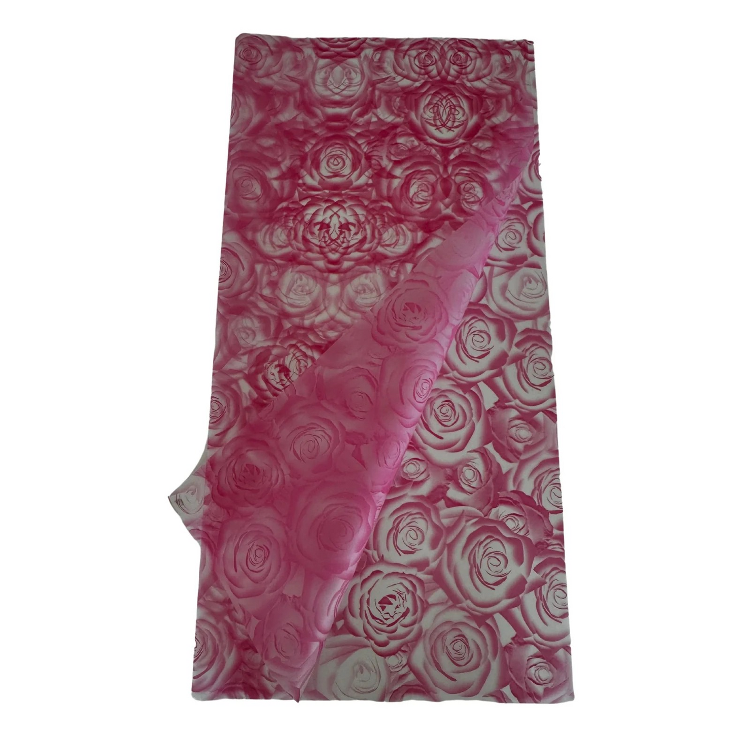 Cellophane Flower Wrap: Transparent Dark Pink Rose Print (Pack of 20)