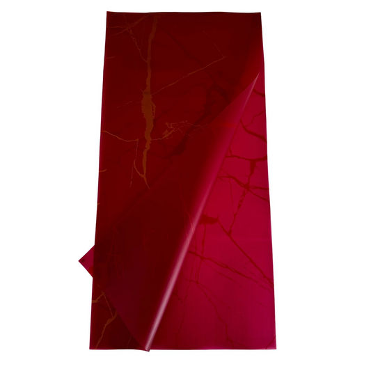Cellophane Flower Wrap: Red & Gold Marble (Pack of 20)