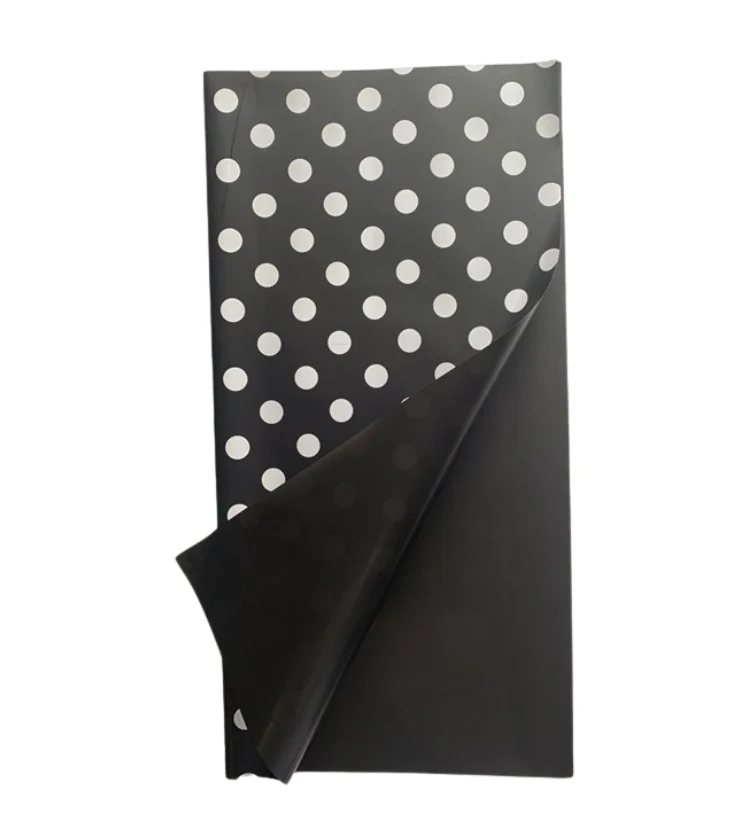 Cellophane Flower Wrap: Black & White Polka Dots (Pack of 20)