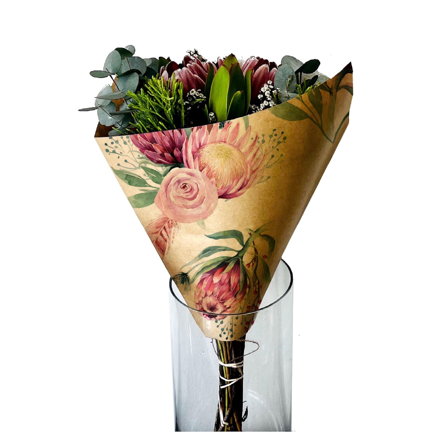 Öko-Blumenstraußhülle 2 – Protea (20er-Pack)