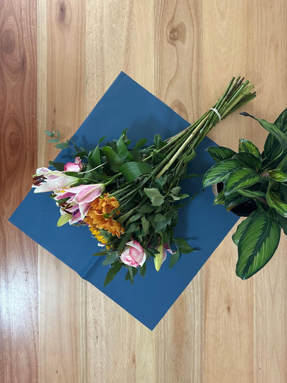 Zellophan-Blumenverpackung: Zweifarbiges Indigoblau und Stahlblau (20er-Pack)
