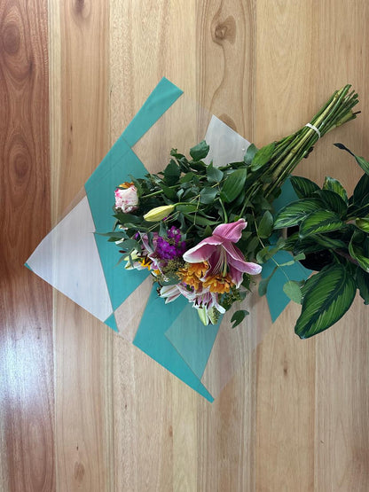 Zellophan-Blumenverpackung: Zweifarbiger Grün- und Weißgoldrand (20er-Packung)