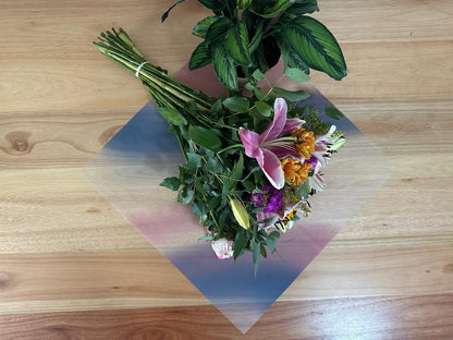 Zellophan-Blumenverpackung: Altrosa und Dunkelblau (20er-Pack)