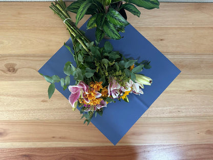 Zellophan-Blumenverpackung: Zweifarbig Dunkelblau und Hellblau (20er-Packung)